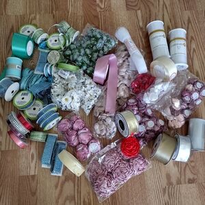 Assorted Craft Ribbon and Flower Set